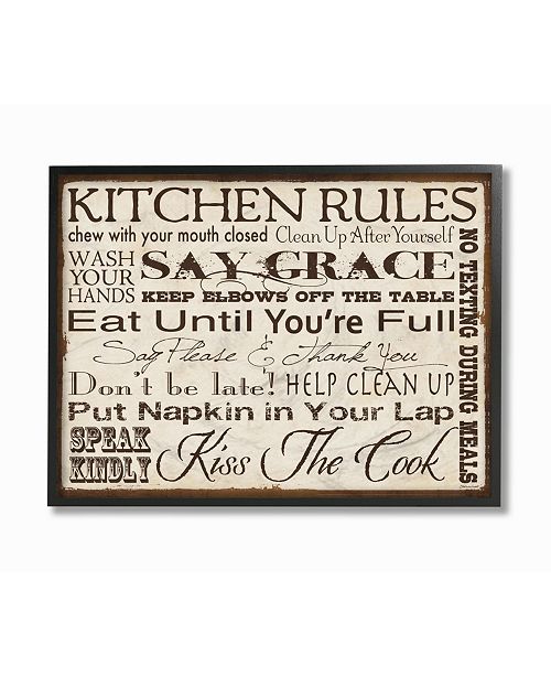 Stupell Industries Home Decor Kitchen Rules Creme Typography