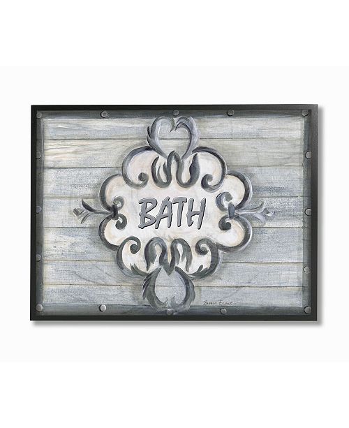 Stupell Industries Home Decor Collection Bath Gray Bead Board With