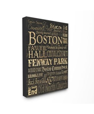 Home Decor Boston Words And Cities Typography Canvas Wall Art, 24" x 30"