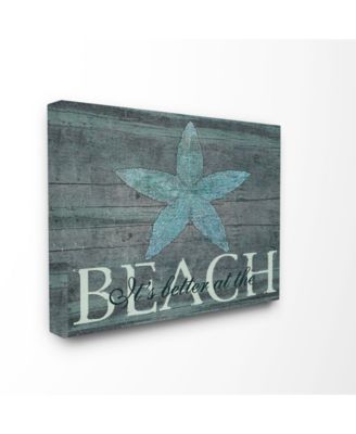 Home Decor It's Better at the Beach Starfish Canvas Wall Art, 30" x 40"