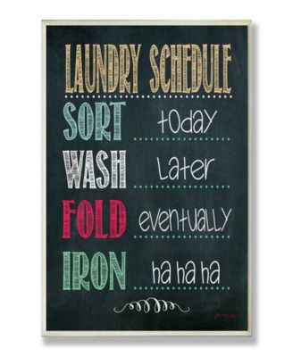 Home Decor Laundry Schedule Chalkboard Bathroom Wall Plaque Art, 12.5" x 18.5"