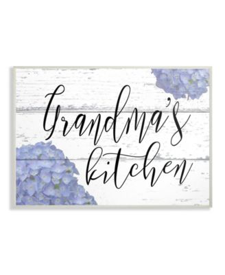 Grandma's Kitchen Hydrangeas Wall Plaque Art, 10" x 15"