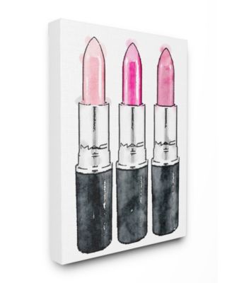 Three Pink Lipsticks Canvas Wall Art, 30" x 40"