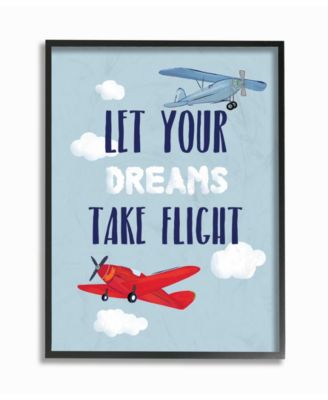 Let Your Dreams Take Flight Airplanes Framed Giclee Art, 11" x 14"