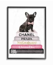 Stupell Industries Neutral Gray and Rose Gold-Tone Fashion Bookstack Canvas  Wall Art, 30 L x 40 H