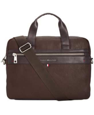 Men's Pebble Faux-Leather Leo Briefcase