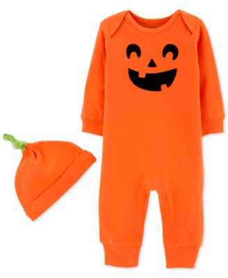 Carter's - Baby Boys & Girls 2-Pc. Cotton Pumpkin Hat & Jumpsuit Set