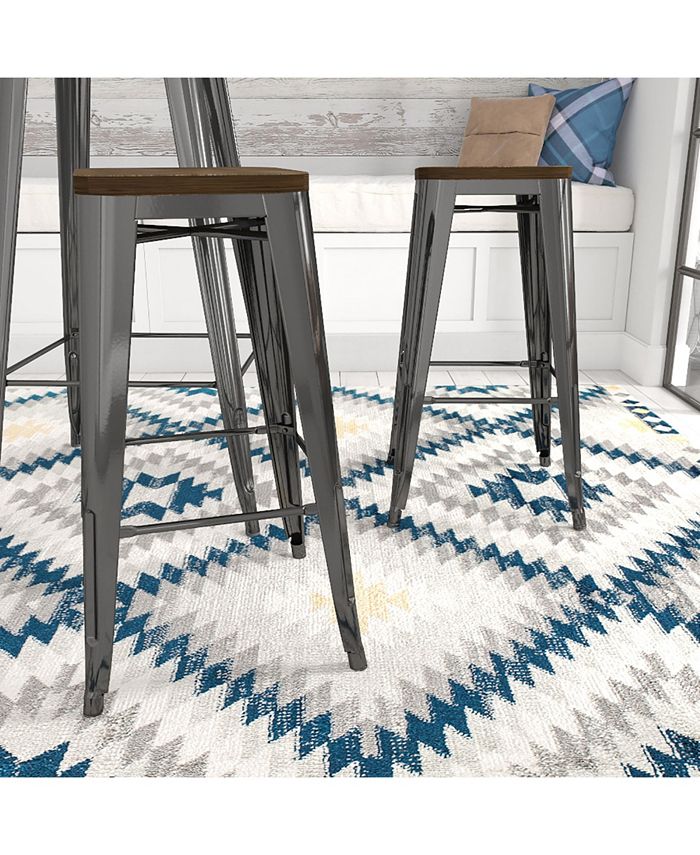 EveryRoom Zeno 30" Bar Stool with Wood Seat Macy's