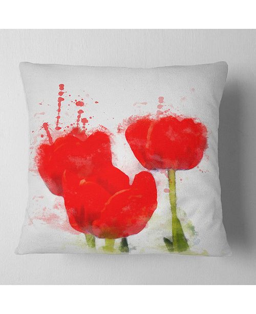 Design Art Designart Bright Red Tulip Flowers With Splashes Floral