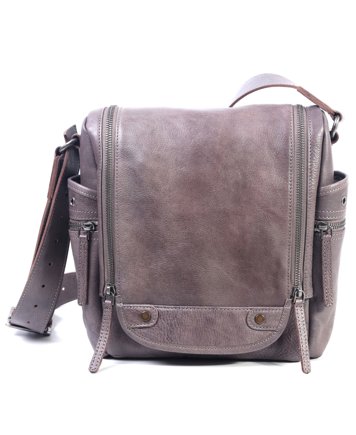Women's Genuine Leather Rock Hill Crossbody Bag - Taupe