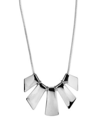 Nine West - Necklace, Silver-Tone Five-Plate Frontal Necklace