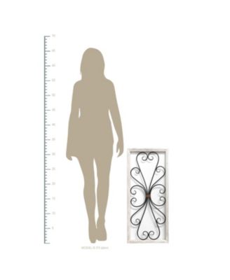 Stratton Home Décor Stratton Home Decor Distressed White Scroll Panel Wall Decor