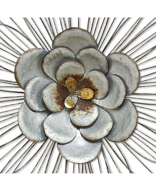 Stratton Home Decor Stratton Home Decor Galvanized Daisy Wall