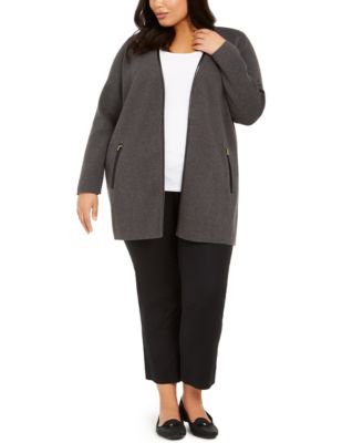 Charter Club - Plus Size Milano Zip-Pocket Cardigan