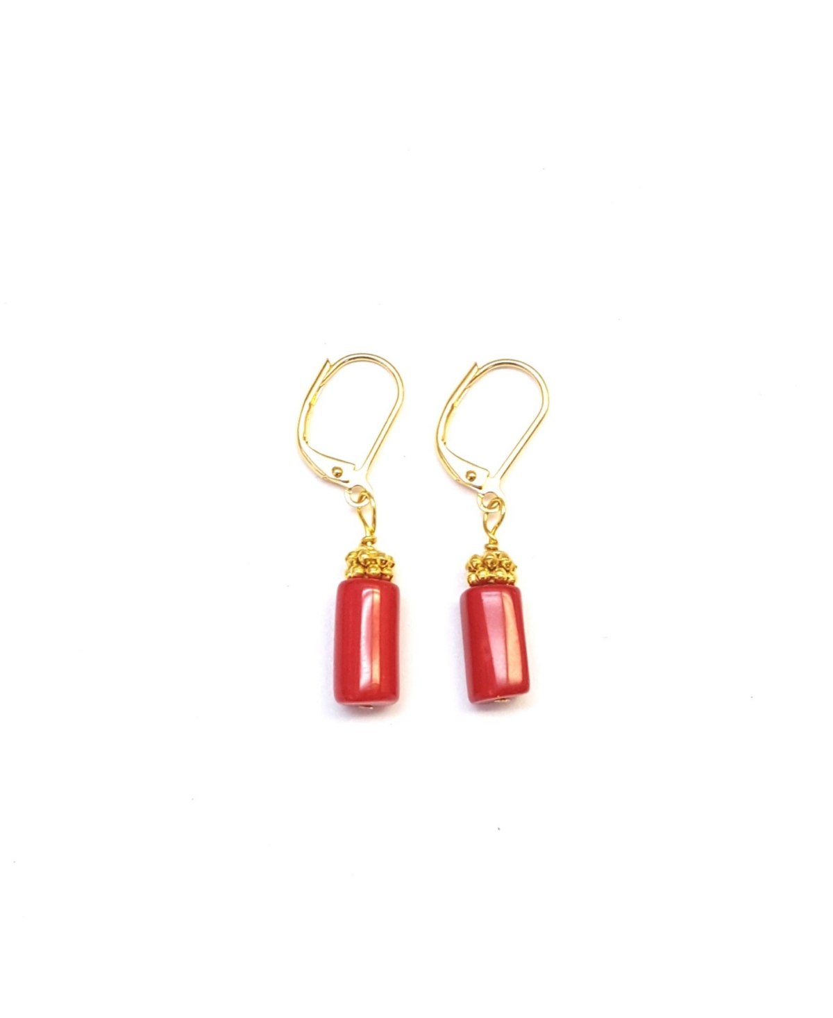 MINU JEWELS WOMEN'S ROUGE EARRINGS WITH RED BEADS