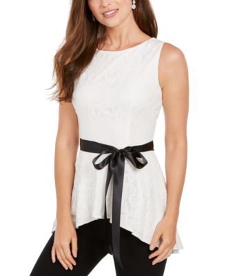 Adrianna Papell - Lace Peplum Top