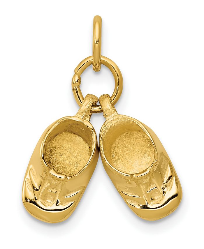 Macy's Baby Shoes Charm in 14k Polished Yellow Gold - Macy's