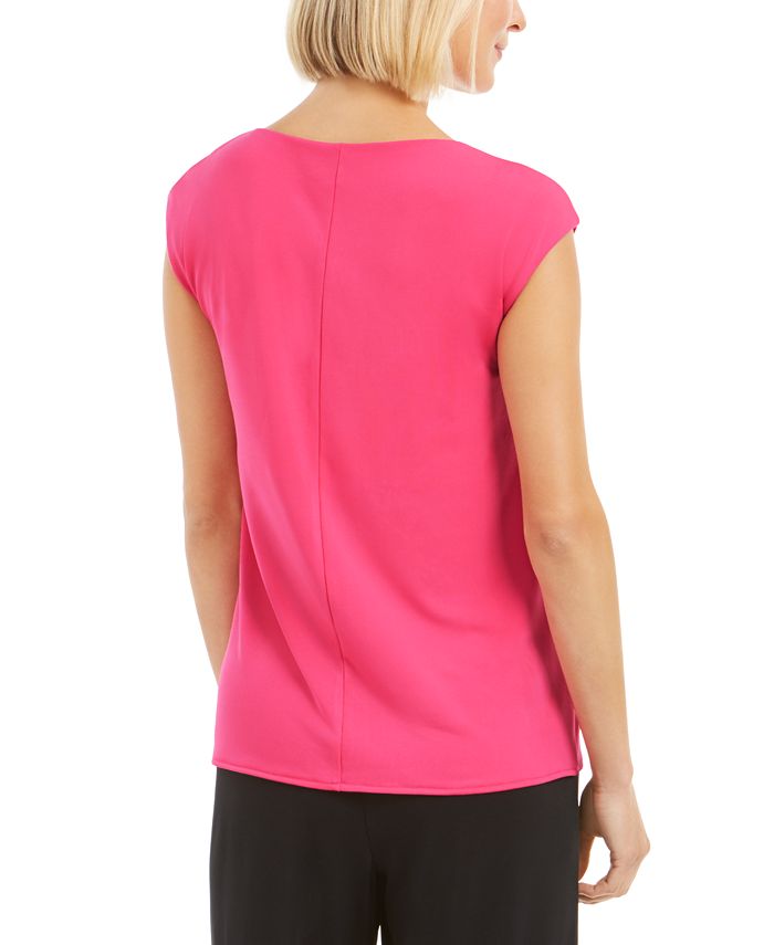 Alfani Womens Asymmetrical Overlay Top Pink Size 3x main image 1