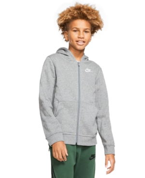 image of Nike Big Boys Fleece Logo Zip-Up Hoodie