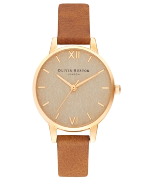 image of Olivia Burton Women-s Tan Leather Strap Watch 30mm