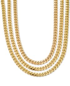 Men's Heavy Curb Link Chain Collection in 18K Gold-Plated Sterling Silver