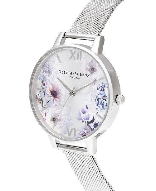 Olivia Burton Women S Sunlight Floral Stainless Steel Mesh Bracelet Watch 38mm Reviews Watches Jewelry Watches Macy S
