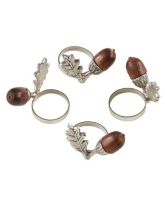 Acorn Design Napkin Ring, Set of 4