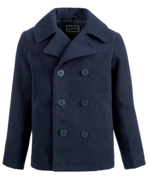 image of S Rothschild & Co Little Boys Faux Wool Pea Coat
