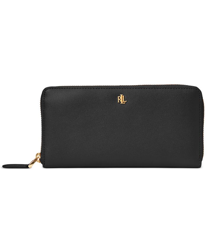 Lauren Ralph Lauren Continental Leather Zip Wallet - Macy's
