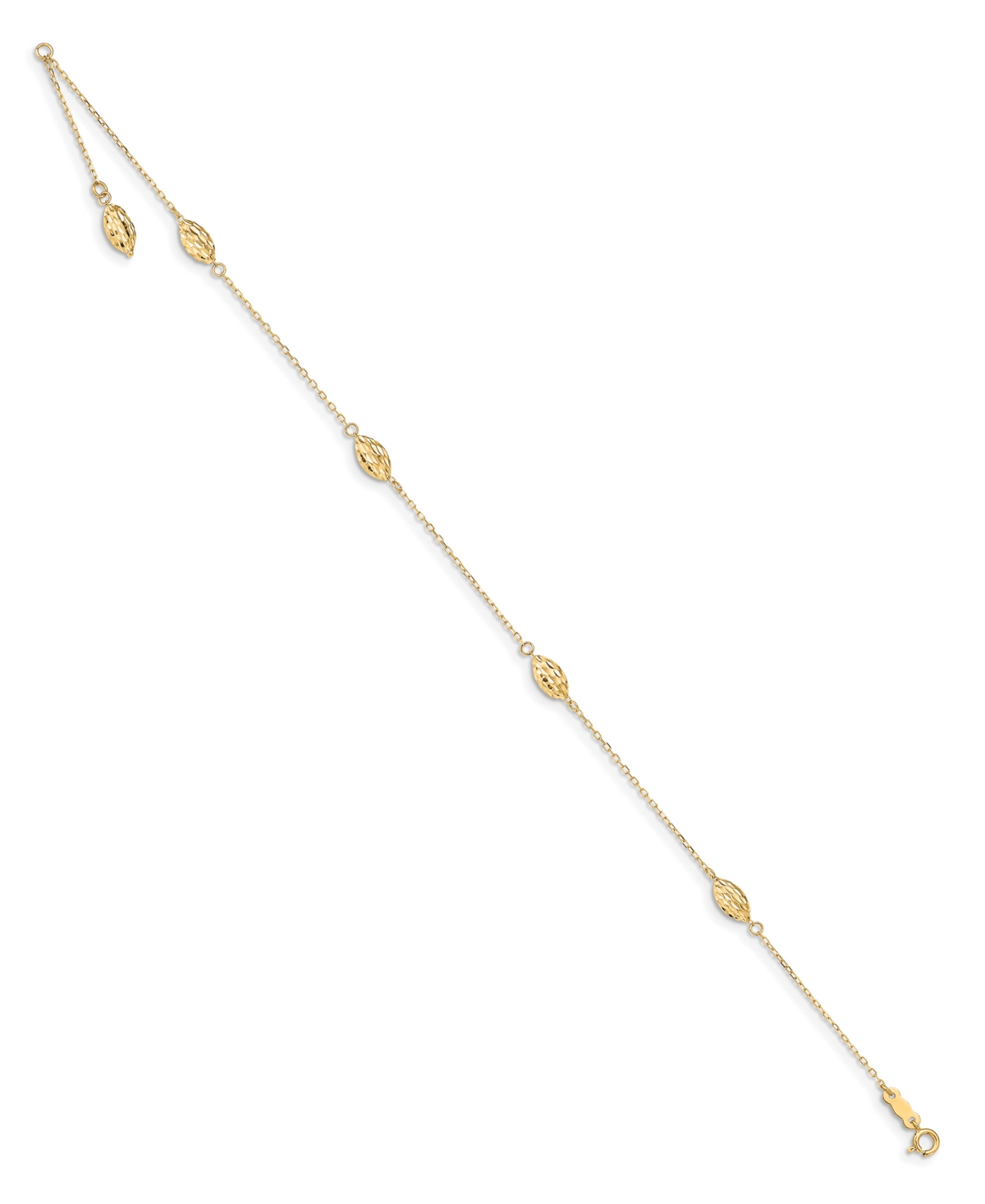 Rice Bead Anklet in 14k Yellow Gold - Gold