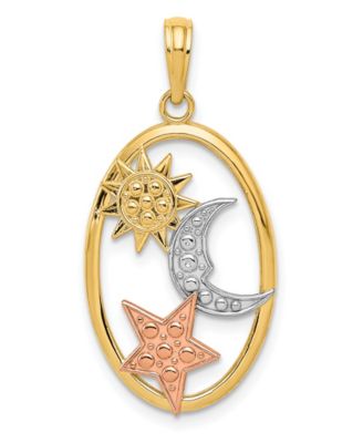 sun moon stars charm necklace