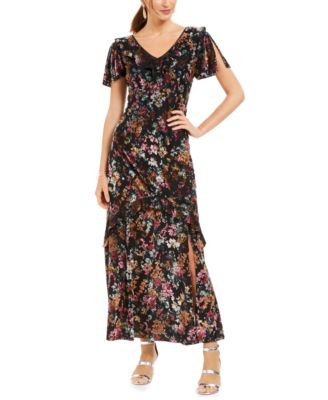 macys floral long dress