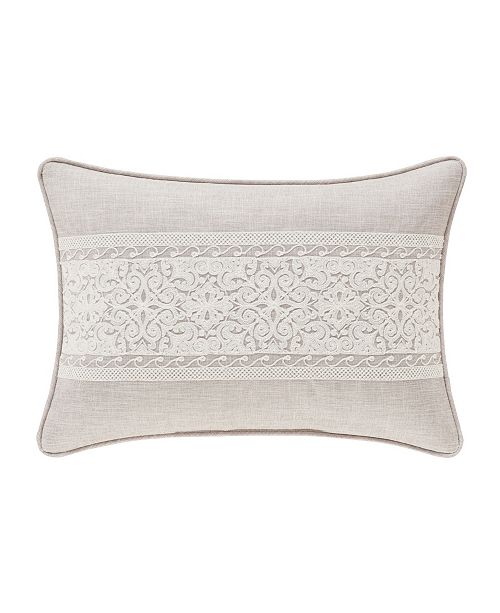 J Queen New York Lauralynn Beige Boudoir Decorative Throw Pillow