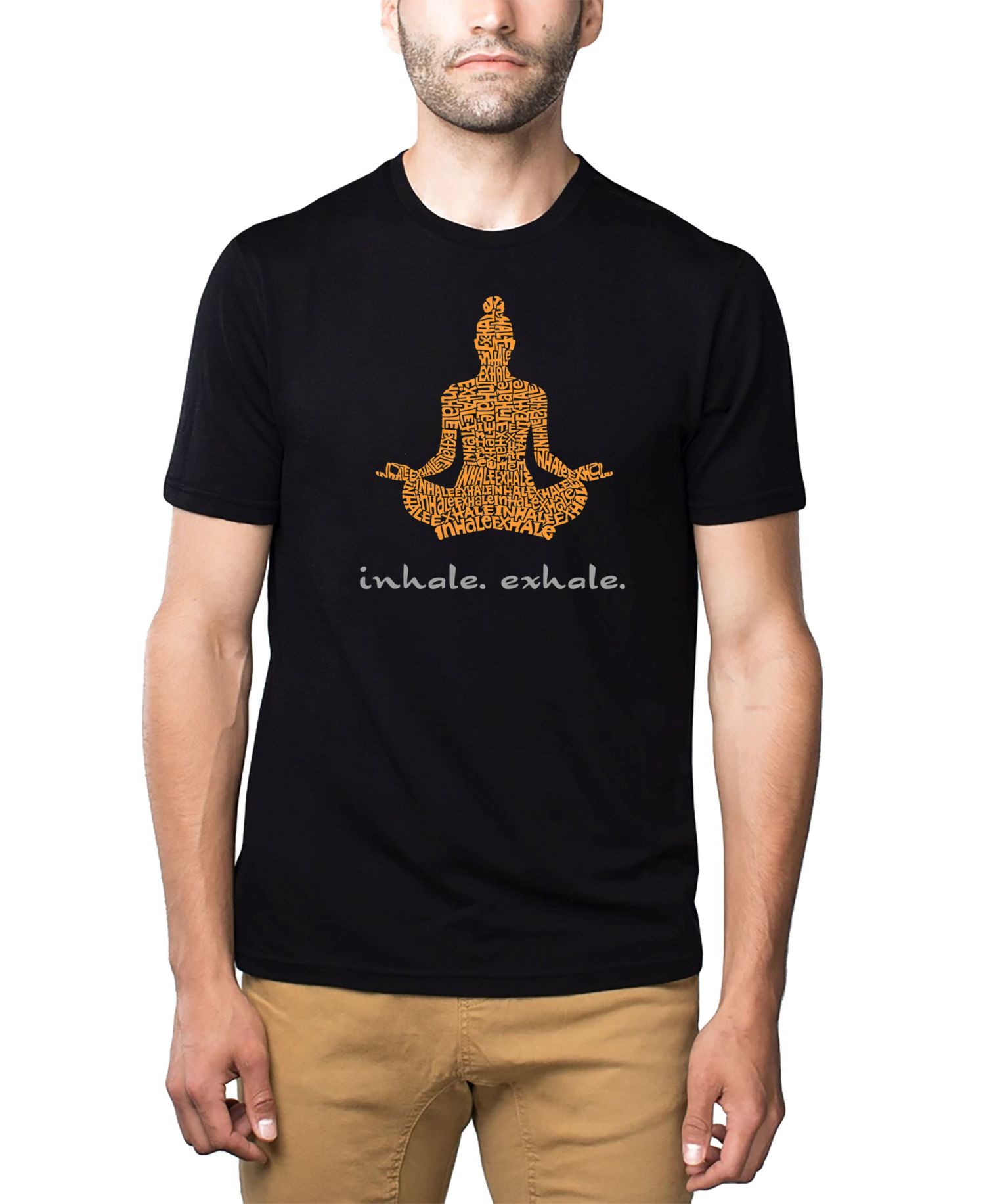 Men's Cotton/Poly Blend Word Art T-Shirt - Inhale Exhale