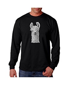 Men's Word Art Long Sleeve T-Shirt- Llama