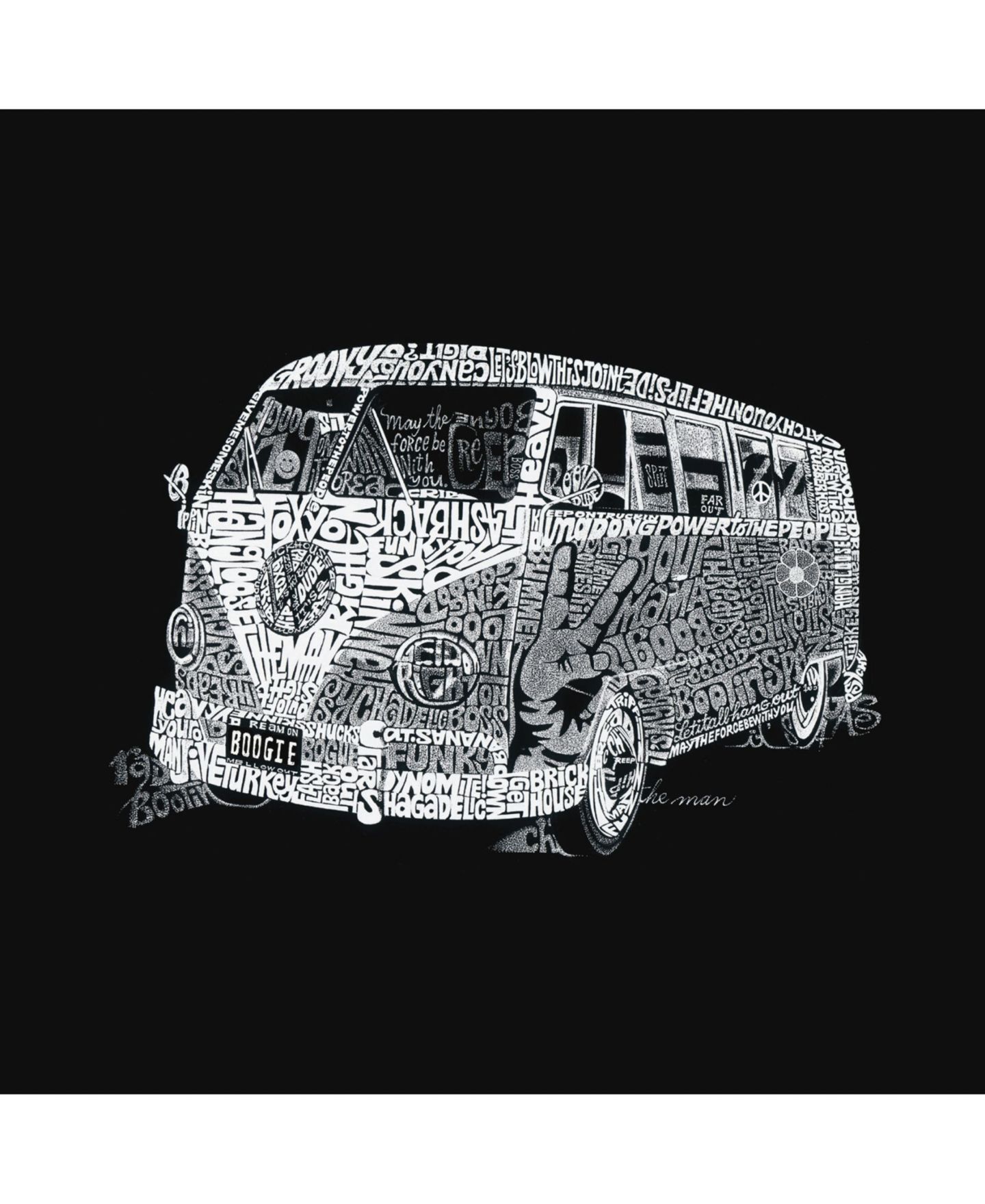 Мужская футболка LA Pop Art Word Art Long Sleeve - The 70's, цвет: Чёрный — фото 2