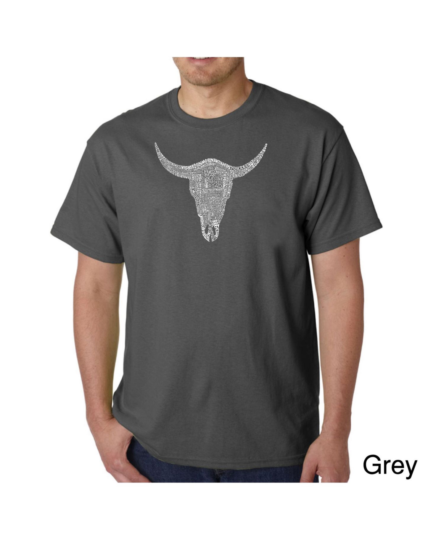 Men's Word Art T-Shirt - Cowskull Country Hits