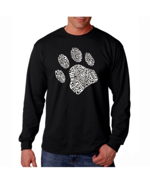 La Pop Art Men's Word Art Long Sleeve T-Shirt - Dog Paw