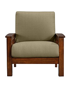 Maison Hill Mission Style Arm Chair with Exposed Cherry Wood Frame