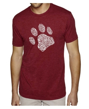 La Pop Art Men's Premium Word Art T-Shirt - Dog Paw
