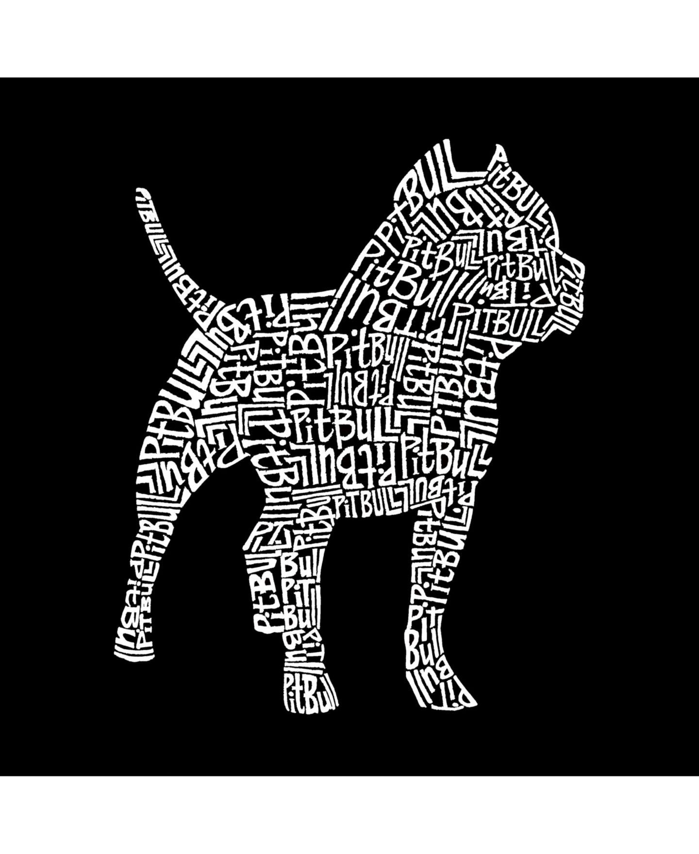 Мужская футболка LA Pop Art Cotton/Poly Blend Word Art - Pit bull, цвет: Бордовый — фото 2