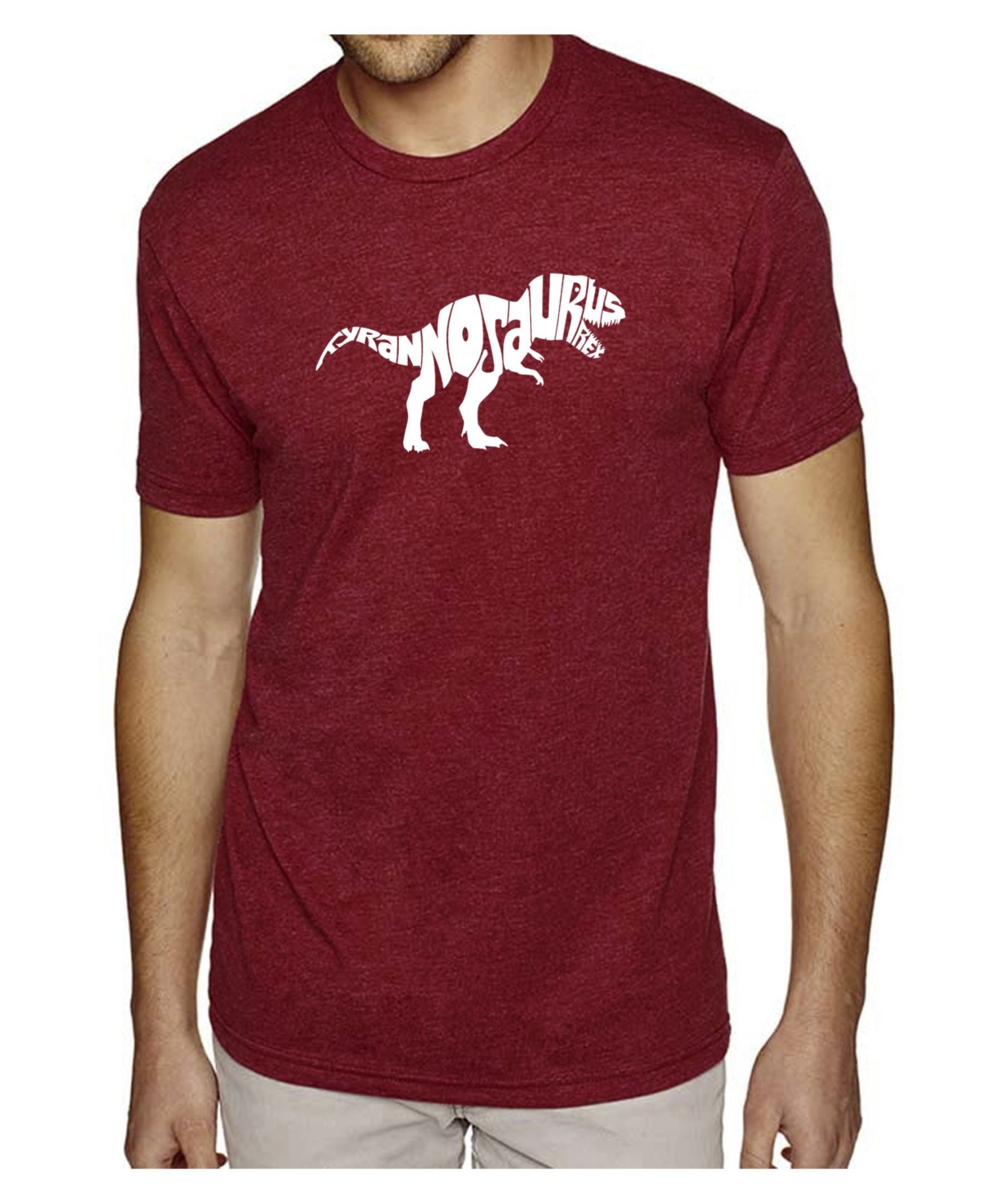 La Pop Art Men's Premium Word Art T-Shirt - Tyrannosaurus Rex
