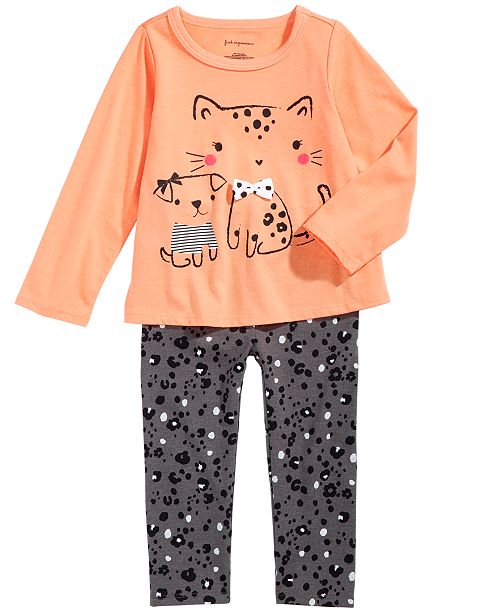 First Impressions Baby Girls Dog Cat T Shirt Leopard Print