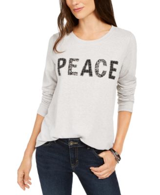 Style & Co - Petite Peace Graphic Sweatshirt