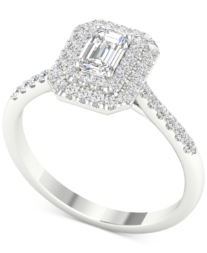 image of Diamond Triple-Halo Engagement Ring (3/4 ct. t.w.) in 14k White Gold