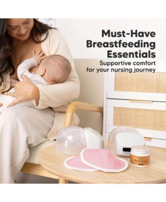 14pk Organic Nursing Pads, Washable Breast Pads + Wash Bag, Reusable Nipple Pads