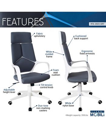 RTA Products - Techni Mobili Studio Office Chair, Quick Ship