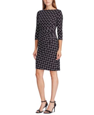 Lauren Ralph Lauren Printed Jersey Dress - Macy's