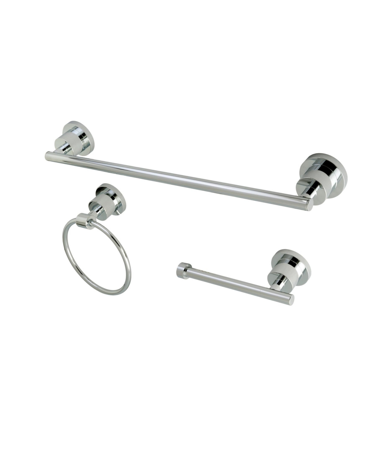 Kingston Brass Concord-Modern 3-Pc. Bathroom Accessories Set in Polished Chrome Bedding