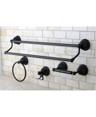 Kingston Brass Restoration 4-Pc. Dual Towel Bar Bathroom Hardware Set